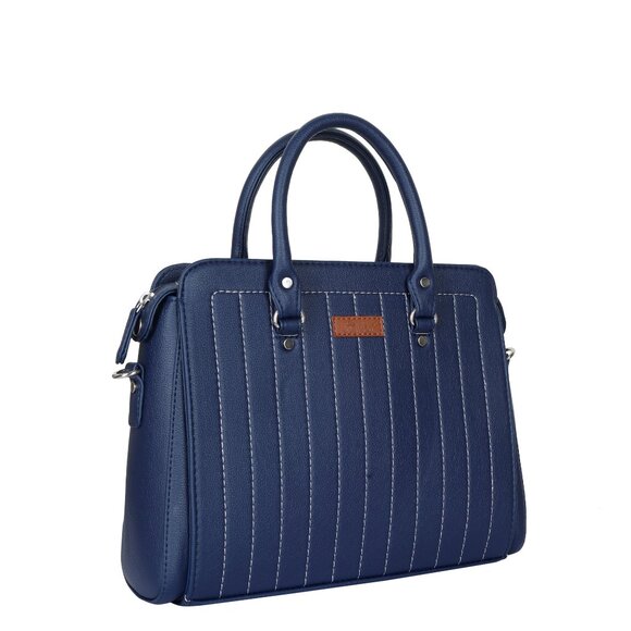 Women’s Vegan Leather Blue Top-Handle Handbag | Crossbody Sling Bag, Purse - Picture 8 of 11